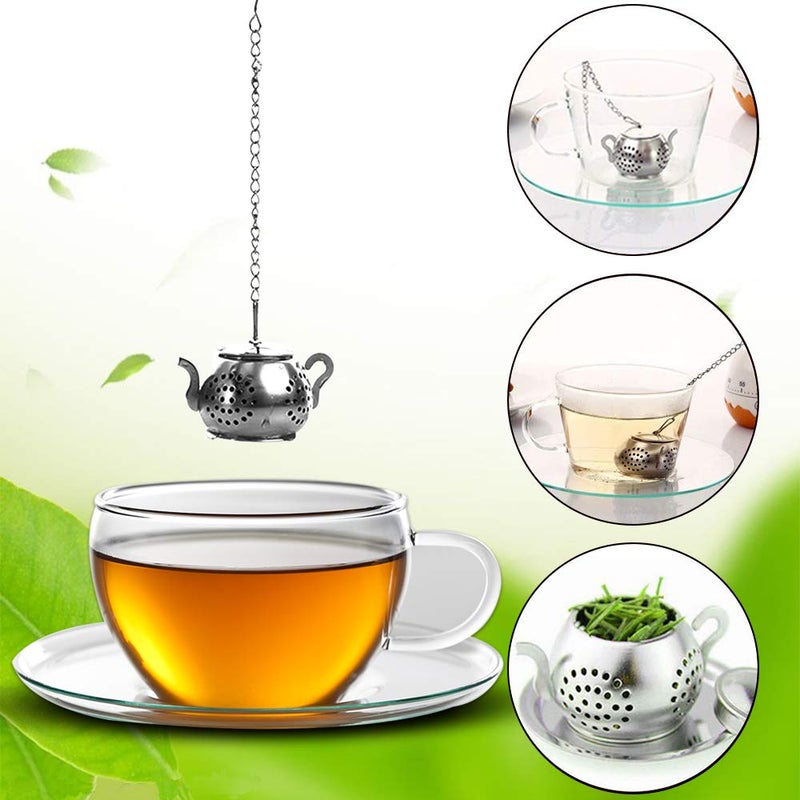 Cyimi Loose Leaf Tea Infuser, 4PCS Tea Strainer Stainless Steel Tea Ball with Chain and Drip Trays, Small Tea Filter Set for Mug (Teapot) - Image 3